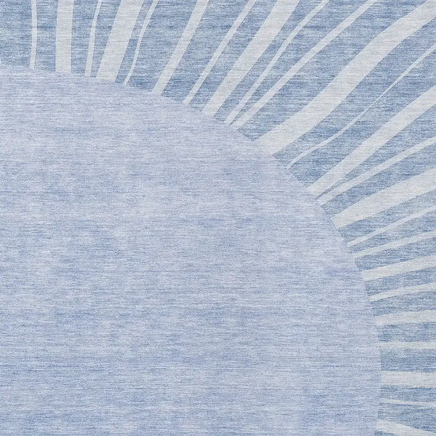 Denim Blue And Sky Blue Abstract Washable Indoor Outdoor Area Rug Photo 5