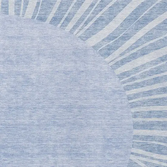 Denim Blue And Sky Blue Abstract Washable Indoor Outdoor Area Rug Photo 6