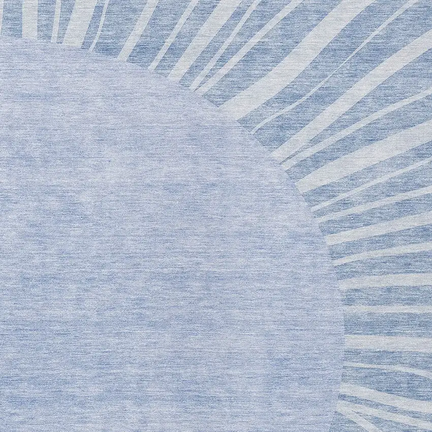 Denim Blue And Sky Blue Abstract Washable Indoor Outdoor Area Rug Photo 6