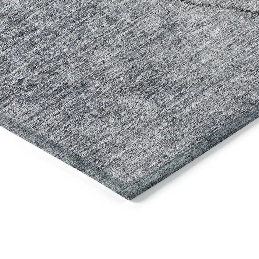 Denim Blue And Sky Blue Abstract Washable Indoor Outdoor Area Rug Photo 5