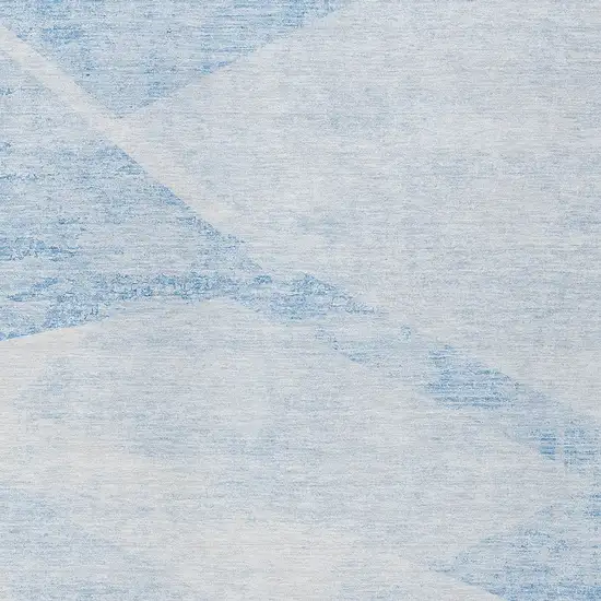 Denim Blue And Sky Blue Abstract Washable Indoor Outdoor Area Rug Photo 4