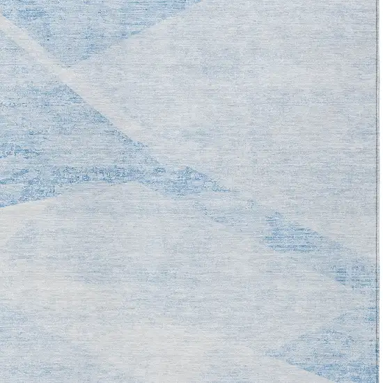 Denim Blue And Sky Blue Abstract Washable Indoor Outdoor Area Rug Photo 4