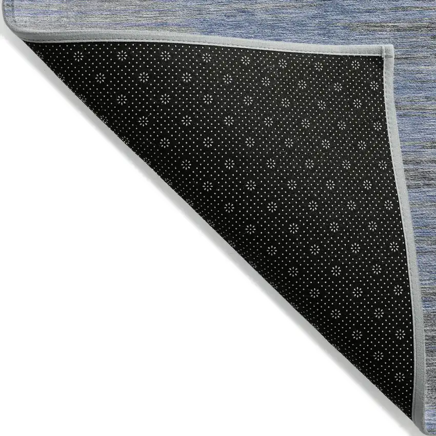Denim Blue And Sky Blue Abstract Washable Indoor Outdoor Area Rug Photo 4