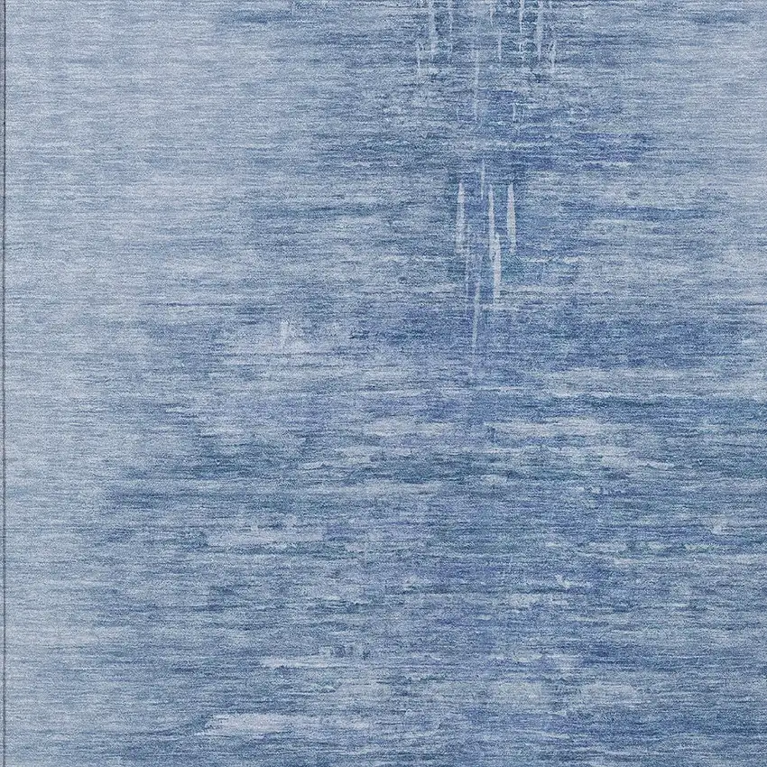Denim Blue And Sky Blue Abstract Washable Indoor Outdoor Area Rug Photo 6