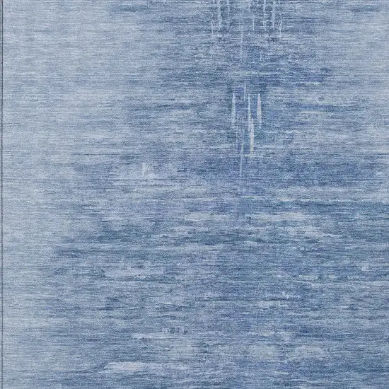 Denim Blue And Sky Blue Abstract Washable Indoor Outdoor Area Rug Photo 6