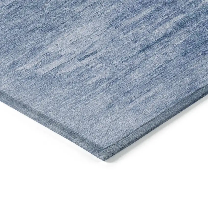 Denim Blue And Sky Blue Abstract Washable Indoor Outdoor Area Rug Photo 5