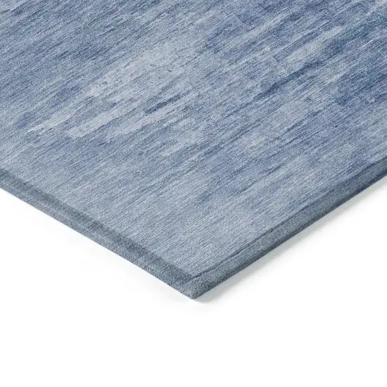 Denim Blue And Sky Blue Abstract Washable Indoor Outdoor Area Rug Photo 5