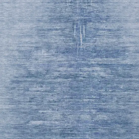 Denim Blue And Sky Blue Abstract Washable Indoor Outdoor Area Rug Photo 6