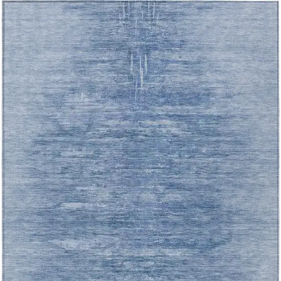 Denim Blue And Sky Blue Abstract Washable Indoor Outdoor Area Rug Photo 7