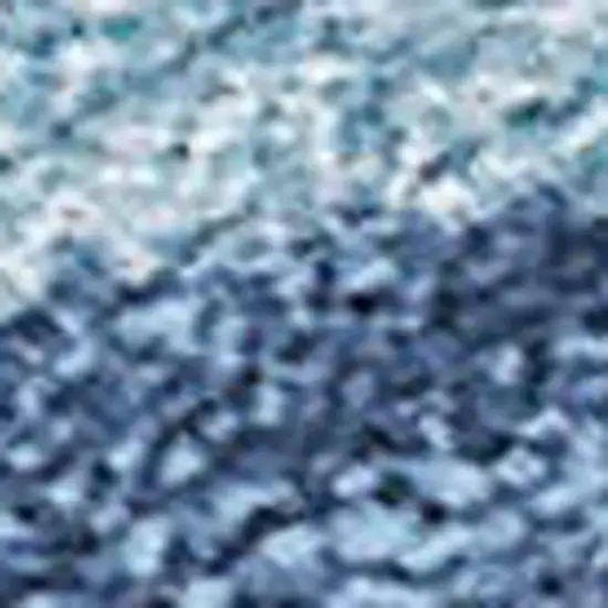 Denim Blue And Sky Blue Botanical Leaves Washable Indoor Outdoor Area Rug Photo 2