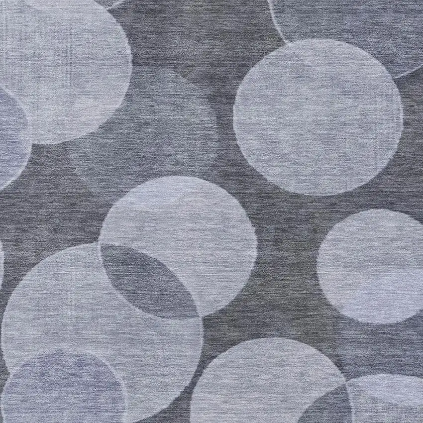 Denim Blue And Sky Blue Geometric Washable Area Rug With UV Protection Photo 2