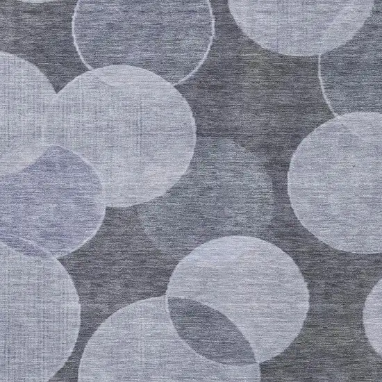 Denim Blue And Sky Blue Geometric Washable Area Rug With UV Protection Photo 2