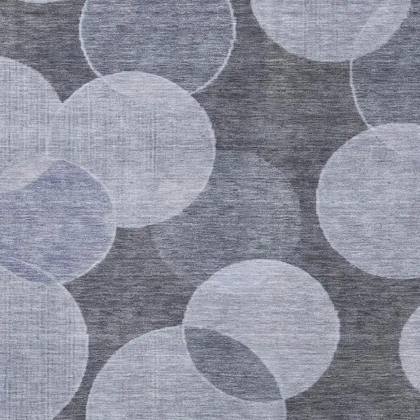 Denim Blue And Sky Blue Geometric Washable Area Rug With UV Protection Photo 2