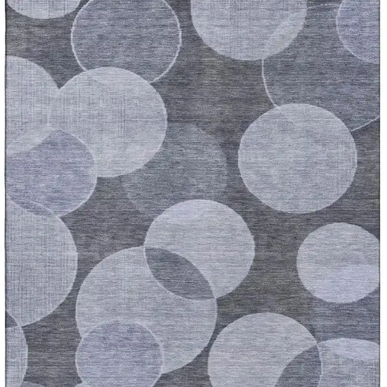 Denim Blue And Sky Blue Geometric Washable Area Rug With UV Protection Photo 3