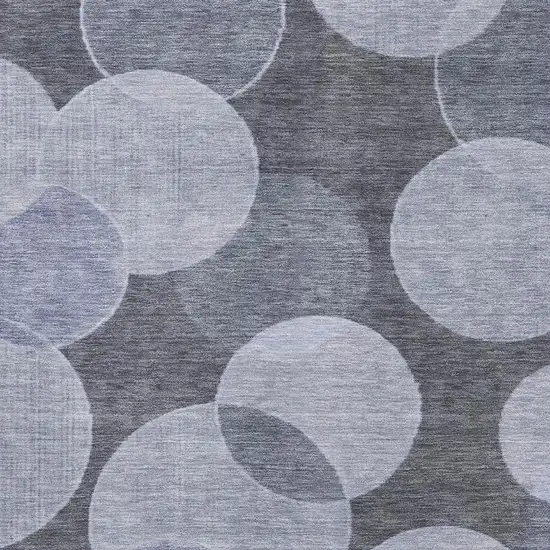 Denim Blue And Sky Blue Geometric Washable Area Rug With UV Protection Photo 2