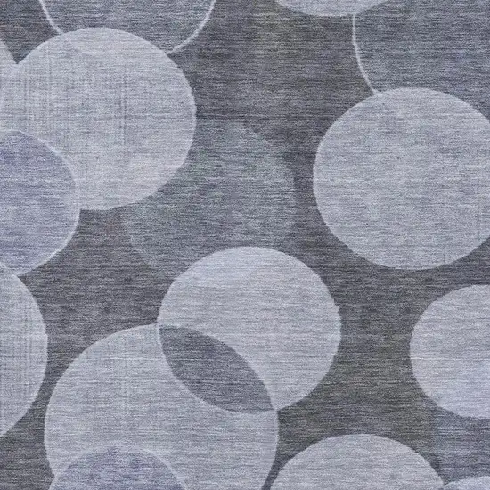 Denim Blue And Sky Blue Geometric Washable Area Rug With UV Protection Photo 2