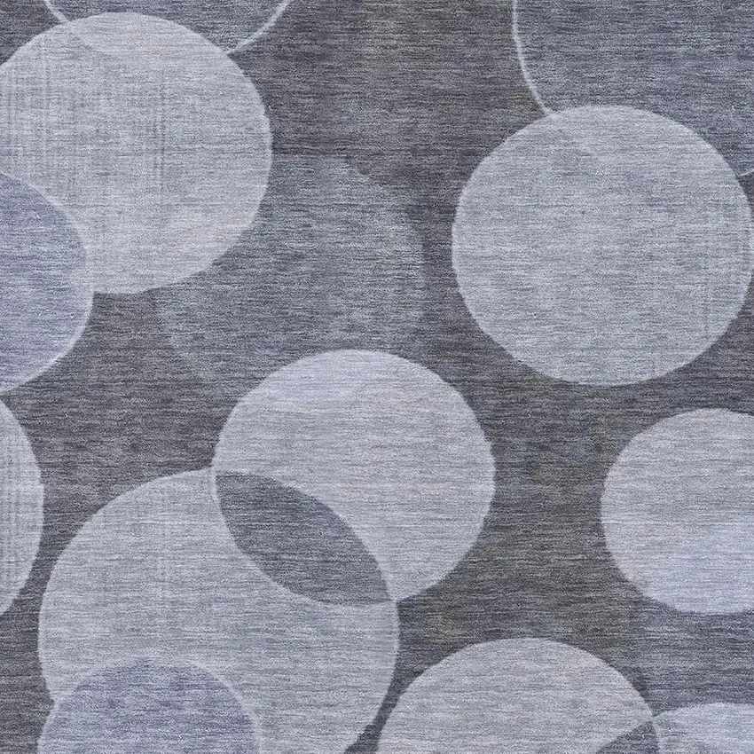 Denim Blue And Sky Blue Geometric Washable Area Rug With UV Protection Photo 3