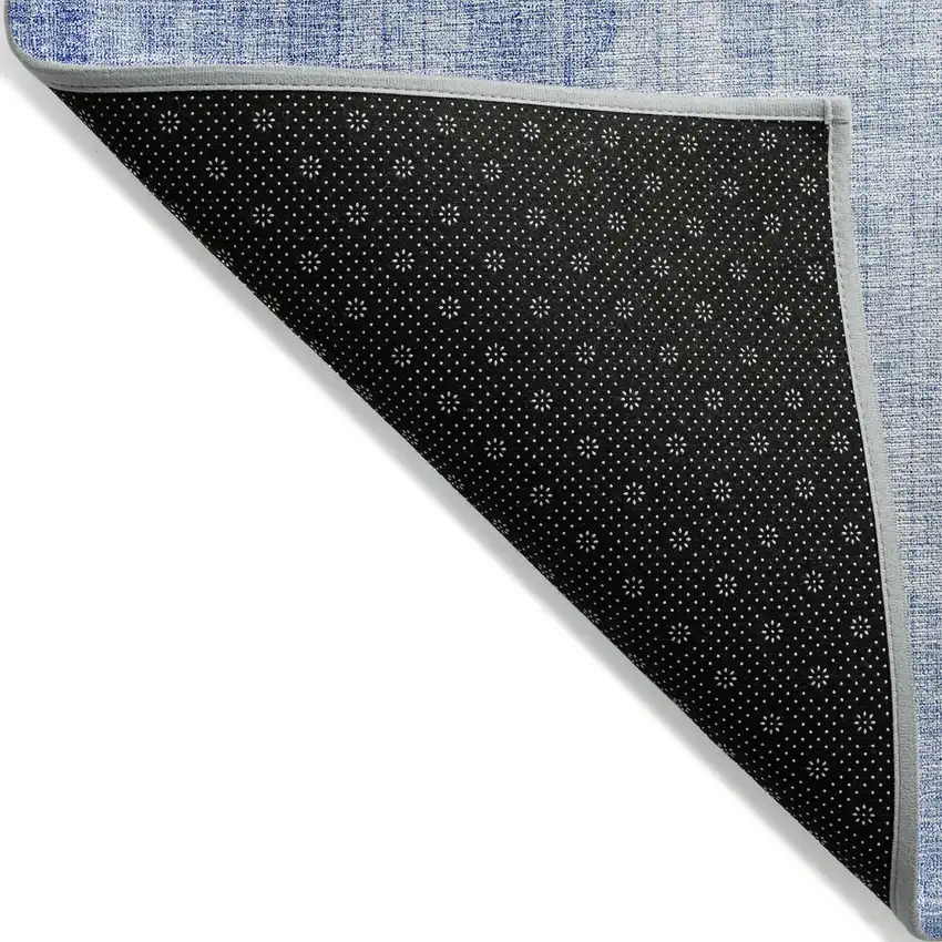 Denim Blue And Sky Blue Geometric Washable Indoor Outdoor Area Rug Photo 4