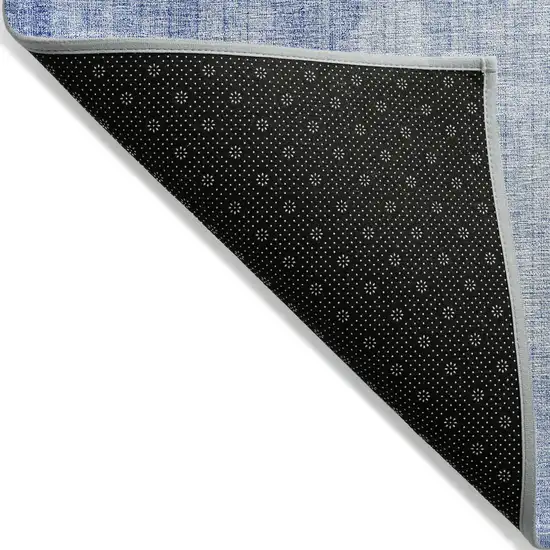 Denim Blue And Sky Blue Geometric Washable Indoor Outdoor Area Rug Photo 4