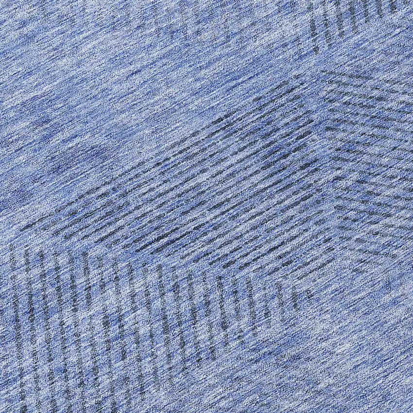 Denim Blue And Sky Blue Geometric Washable Indoor Outdoor Area Rug Photo 8