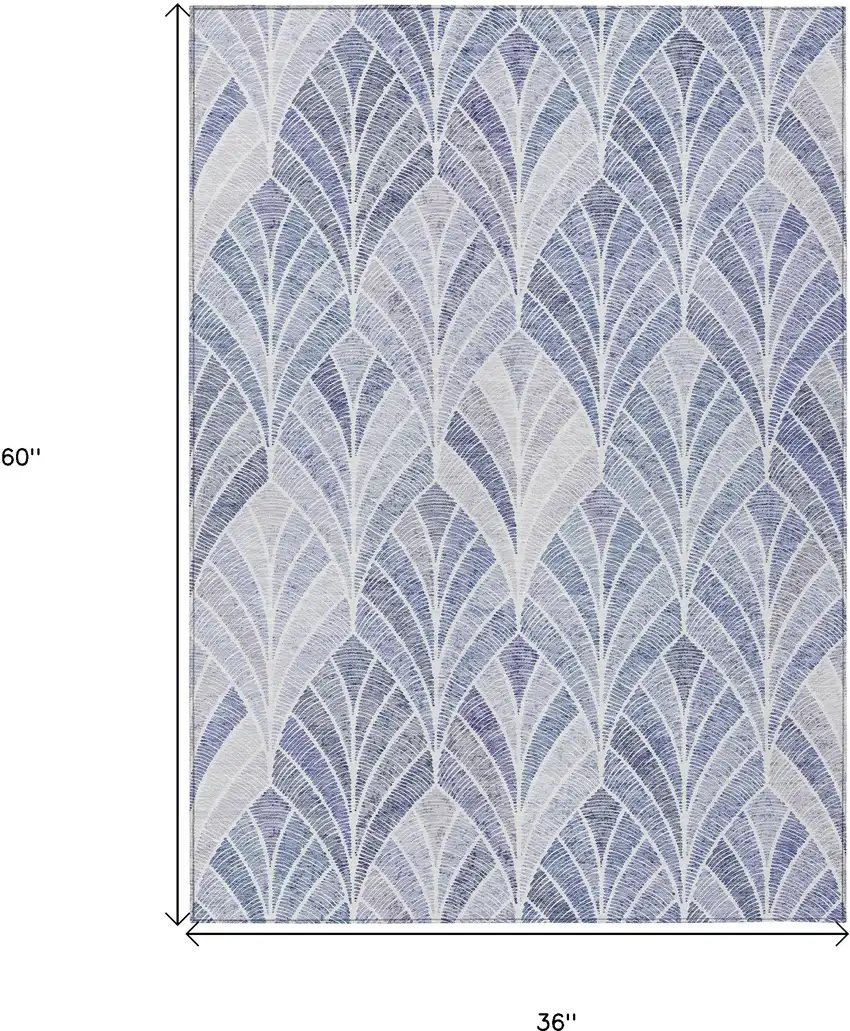 Denim Blue And Sky Blue Geometric Washable Indoor Outdoor Area Rug Photo 3