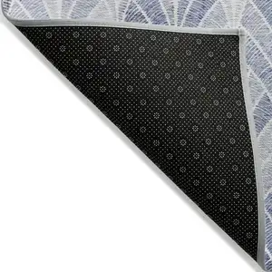 Photo of Denim Blue And Sky Blue Geometric Washable Indoor Outdoor Area Rug