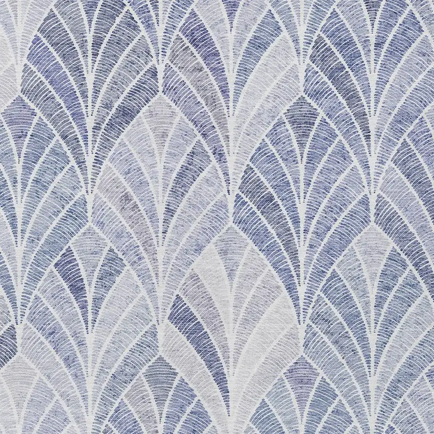 Denim Blue And Sky Blue Geometric Washable Indoor Outdoor Area Rug Photo 7