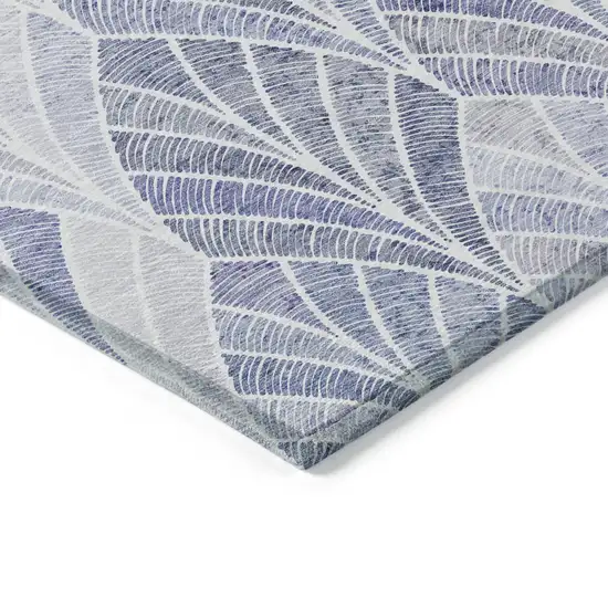Denim Blue And Sky Blue Geometric Washable Indoor Outdoor Area Rug Photo 5