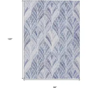 Photo of Denim Blue And Sky Blue Geometric Washable Indoor Outdoor Area Rug