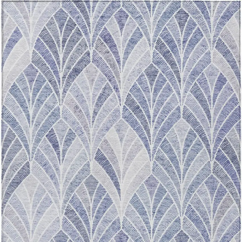 Denim Blue And Sky Blue Geometric Washable Indoor Outdoor Area Rug Photo 8