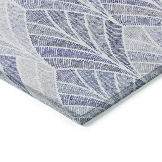 Denim Blue And Sky Blue Geometric Washable Indoor Outdoor Area Rug Photo 5