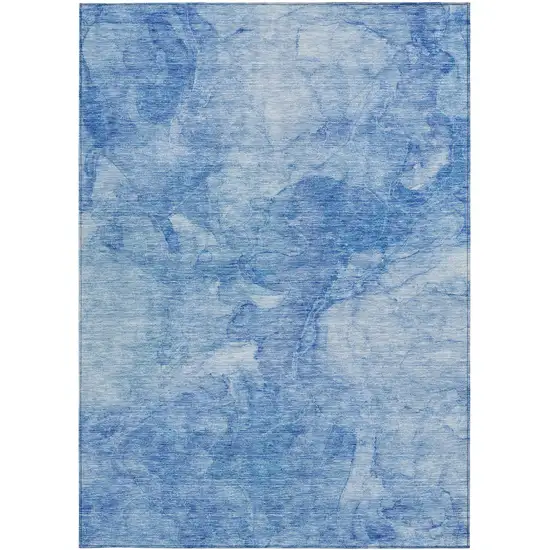 Denim Blue And Sky Blue Nautical Washable Indoor Outdoor Area Rug Photo 6