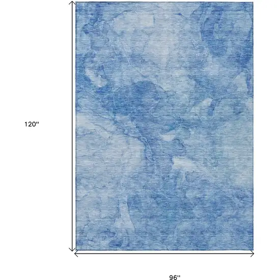Denim Blue And Sky Blue Nautical Washable Indoor Outdoor Area Rug Photo 3
