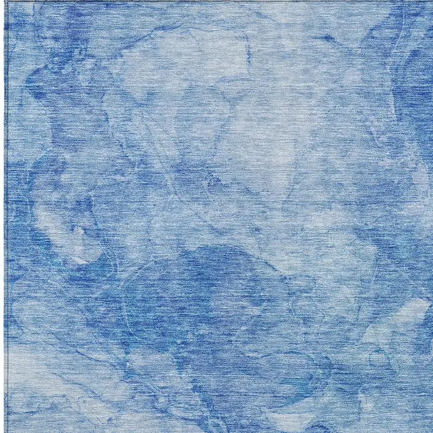 Denim Blue And Sky Blue Nautical Washable Indoor Outdoor Area Rug Photo 5