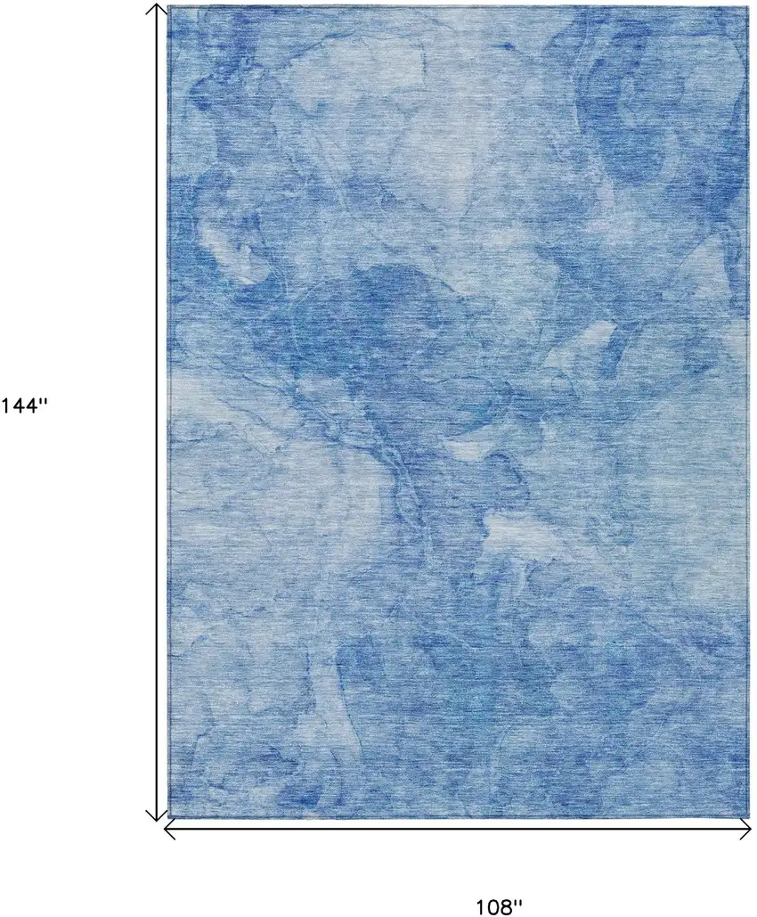 Denim Blue And Sky Blue Nautical Washable Indoor Outdoor Area Rug Photo 3