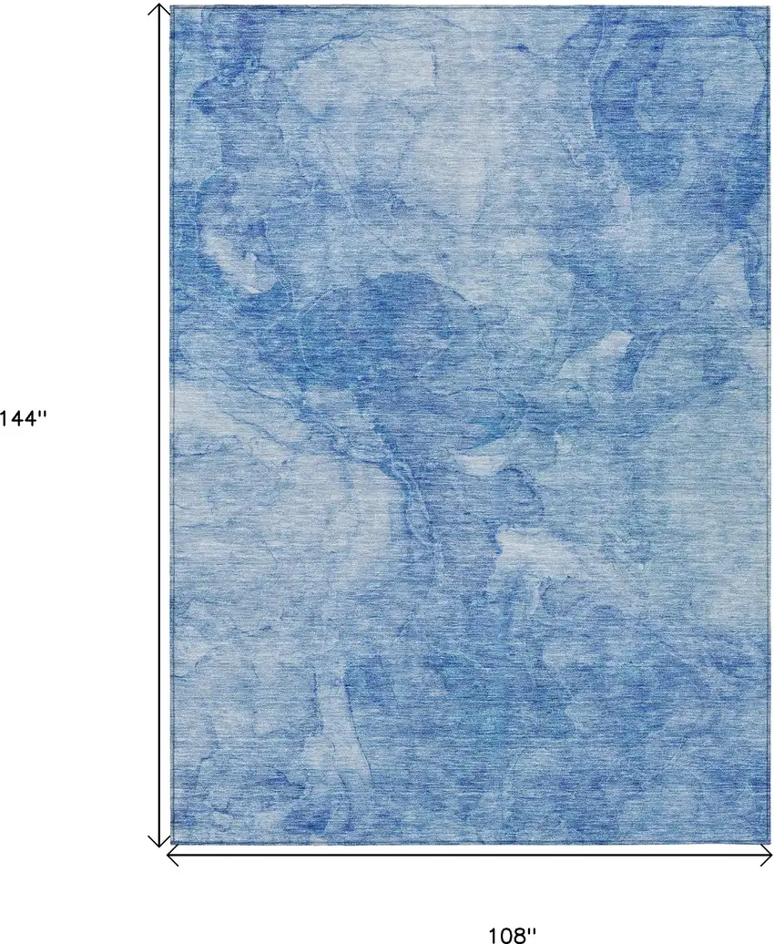 Denim Blue And Sky Blue Nautical Washable Indoor Outdoor Area Rug Photo 3
