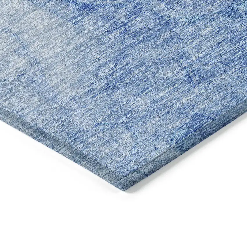 Denim Blue And Sky Blue Nautical Washable Indoor Outdoor Area Rug Photo 4