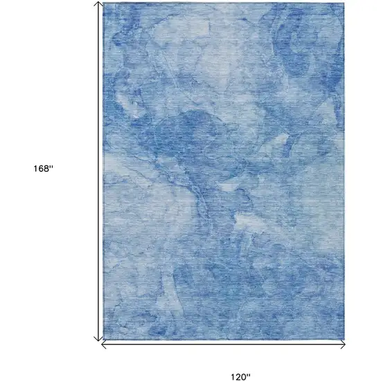 Denim Blue And Sky Blue Nautical Washable Indoor Outdoor Area Rug Photo 3