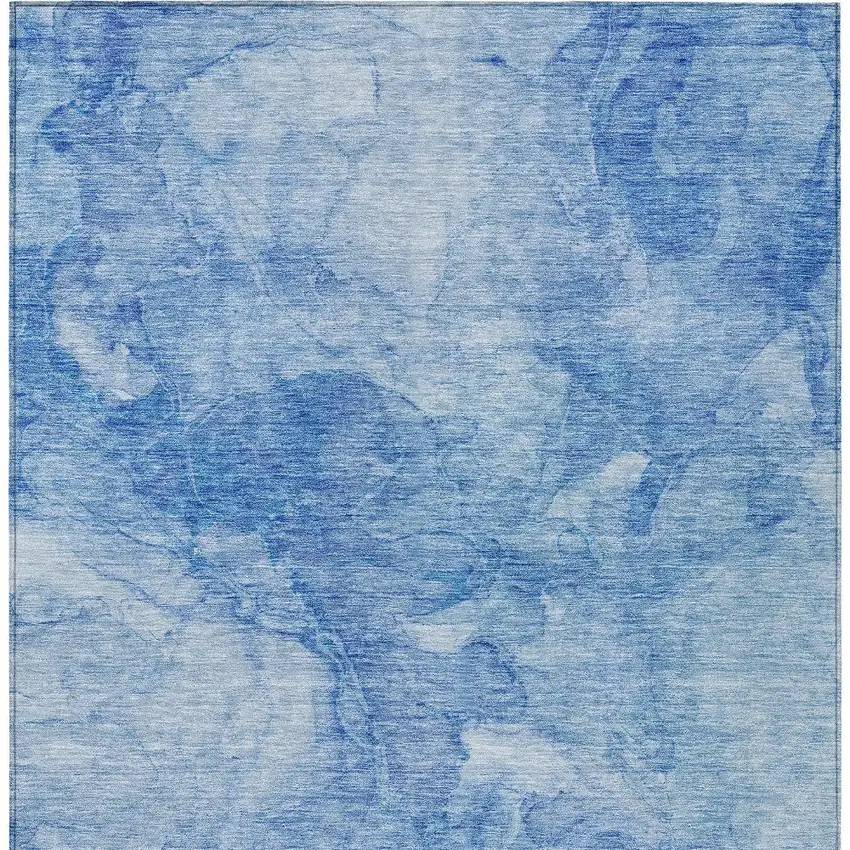 Denim Blue And Sky Blue Nautical Washable Indoor Outdoor Area Rug Photo 6