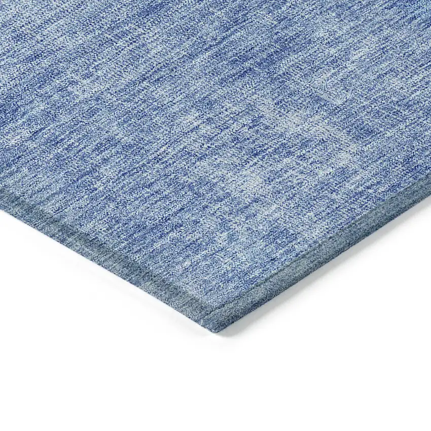 Denim Blue And Sky Blue Patchwork Washable Indoor Outdoor Area Rug Photo 4