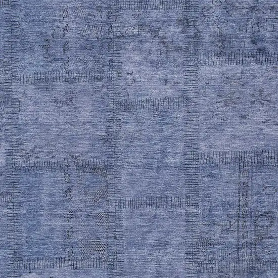 Denim Blue And Sky Blue Patchwork Washable Indoor Outdoor Area Rug Photo 5