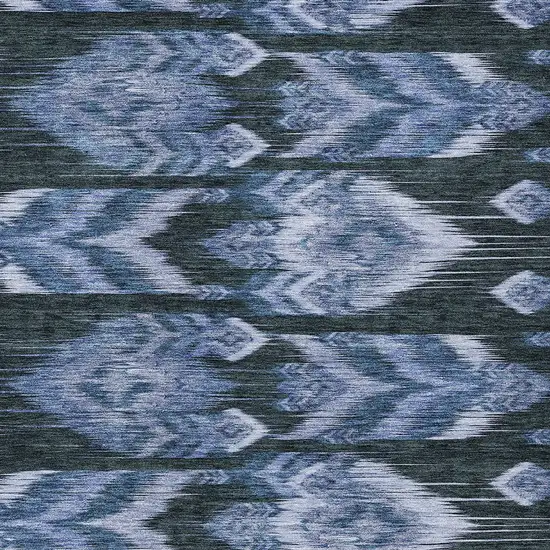 Denim Blue And Sky Blue Southwestern Washable Indoor Outdoor Area Rug Photo 6