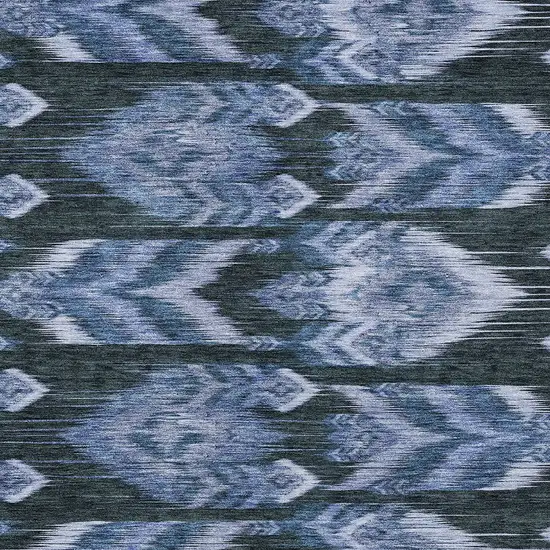 Denim Blue And Sky Blue Southwestern Washable Indoor Outdoor Area Rug Photo 6
