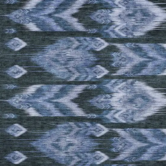Denim Blue And Sky Blue Southwestern Washable Indoor Outdoor Area Rug Photo 6