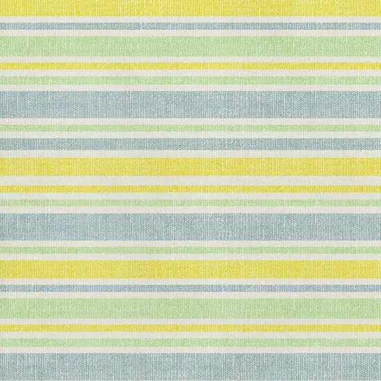 Denim Blue And Yellow Striped Washable Area Rug With UV Protection Photo 3