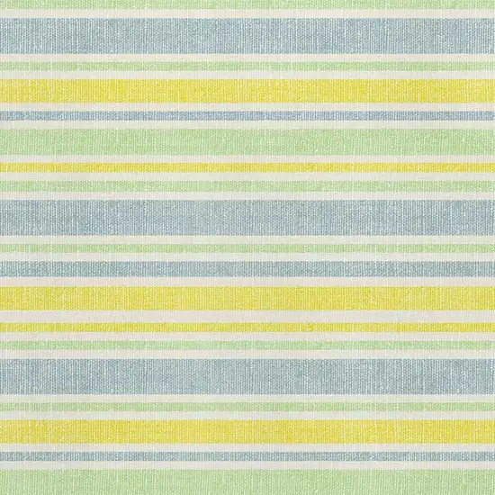 Denim Blue And Yellow Striped Washable Area Rug With UV Protection Photo 3