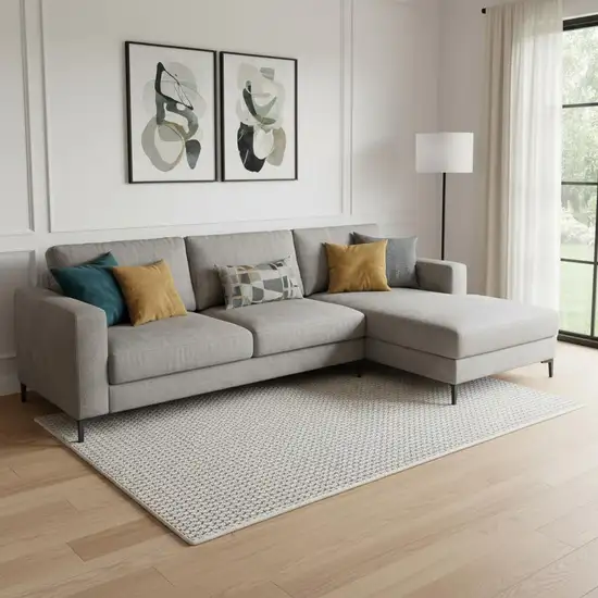 Denim Blue Area Rug With Fringe Photo 2