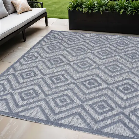 Denim Blue Indoor Outdoor Area Rug Photo 2