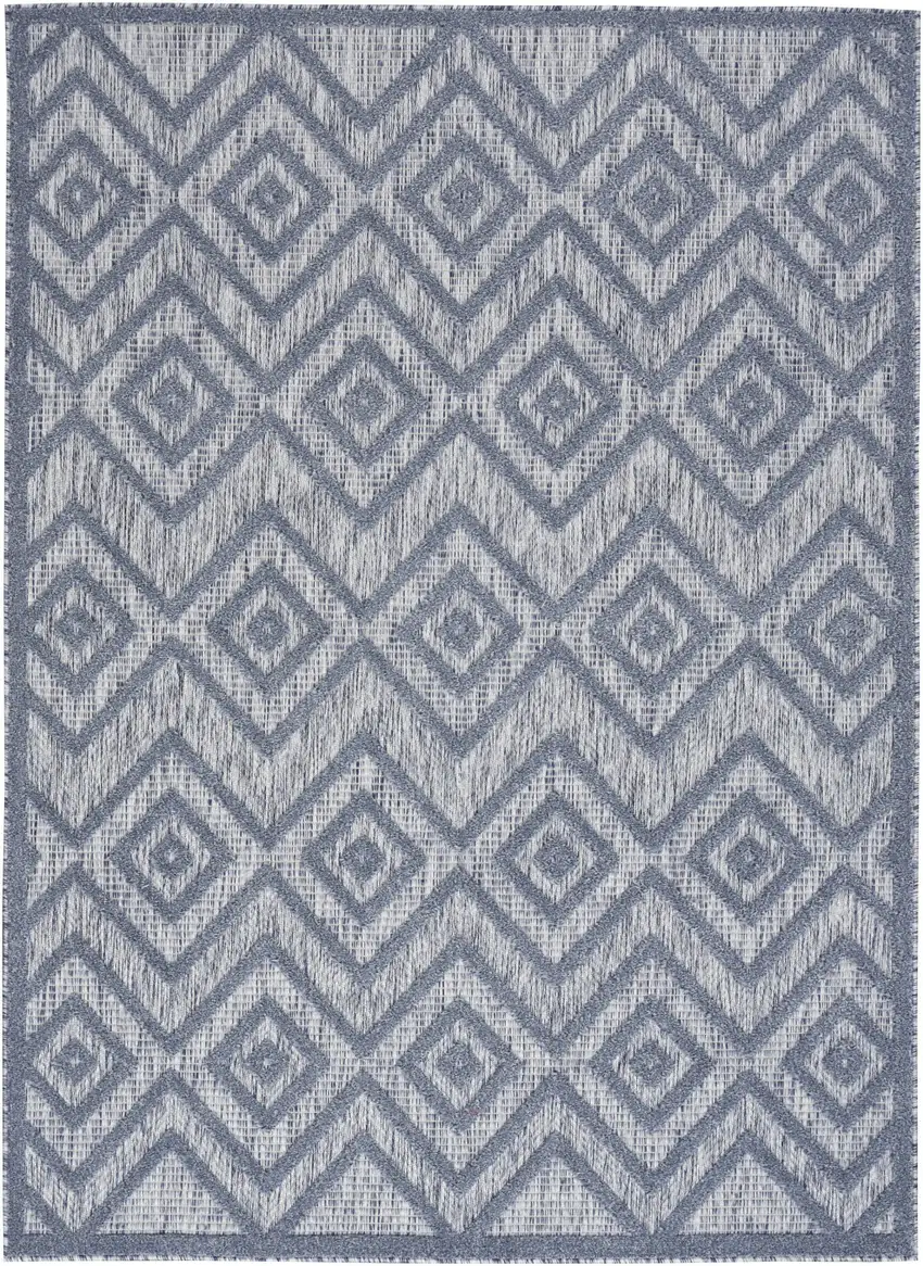 Denim Blue Argyle Indoor Outdoor Area Rug Photo 1
