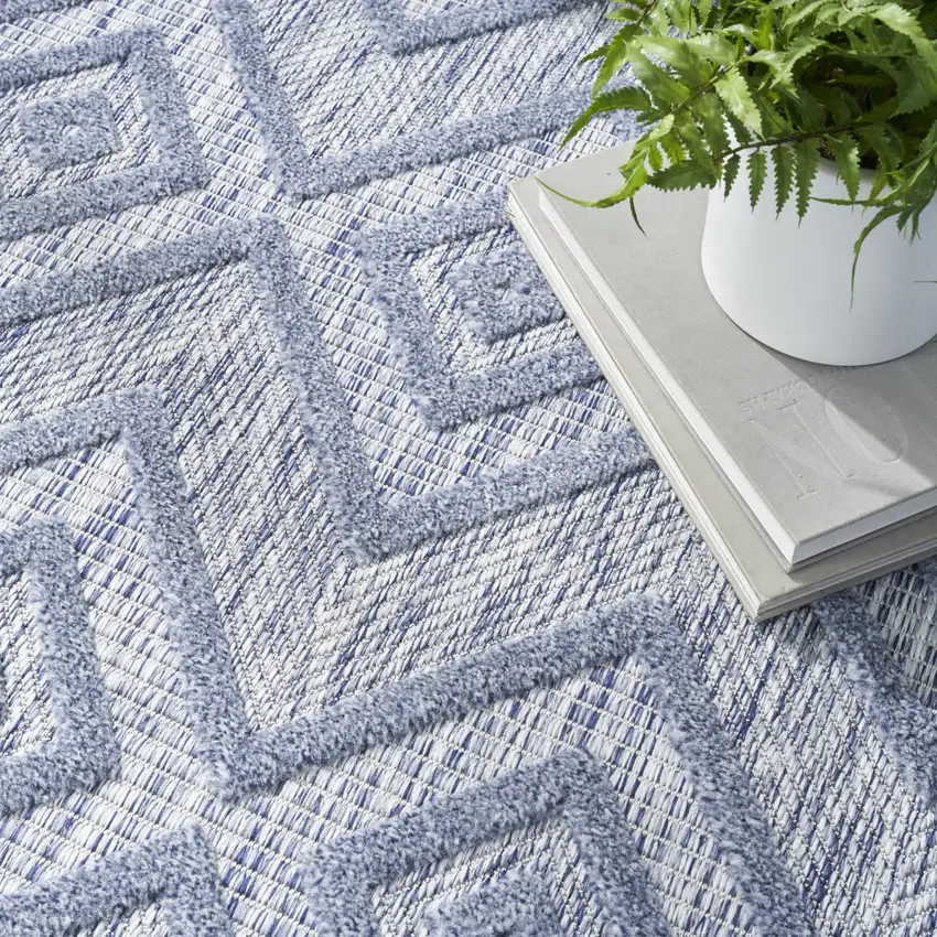 Denim Blue Indoor Outdoor Area Rug Photo 4